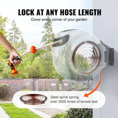 Retractable Hose Reel Water Hose Reel 84'x5/8" 180° Swivel Wall-Mounted