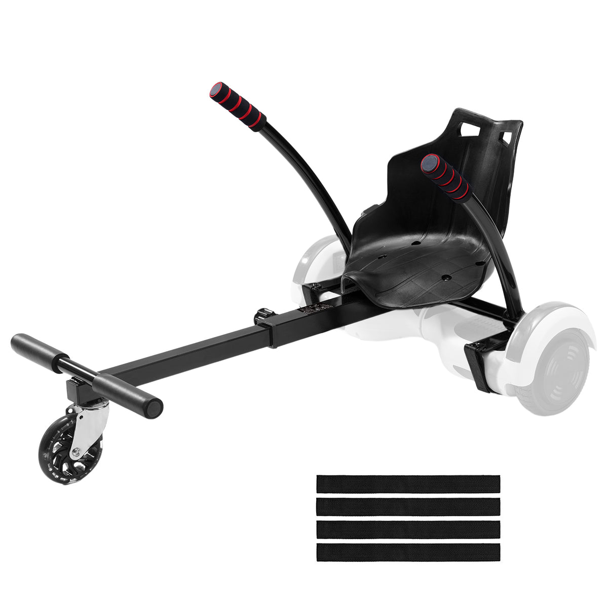 Hoverboard Seat Attachment, for 6.5" 8" 8.5" 10" Hoverboards, with LED Lights, Grips Control, Adjustable Frame Length and 220 LBS Load Capacity, Hover Board Go Karts Accessory, for Kids Adults