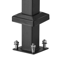 5-6 Step Handrails for Outdoor for Seniors Porch Deck Black Retro Arch