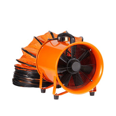 Portable Ventilator, 12 inch Heavy Duty Cylinder Fan with 33ft Duct Hose, 585W Strong Shop Exhaust Blower 3198CFM, Industrial Utility Blower for Sucking Dust, Smoke, Smoke Home/Workplace