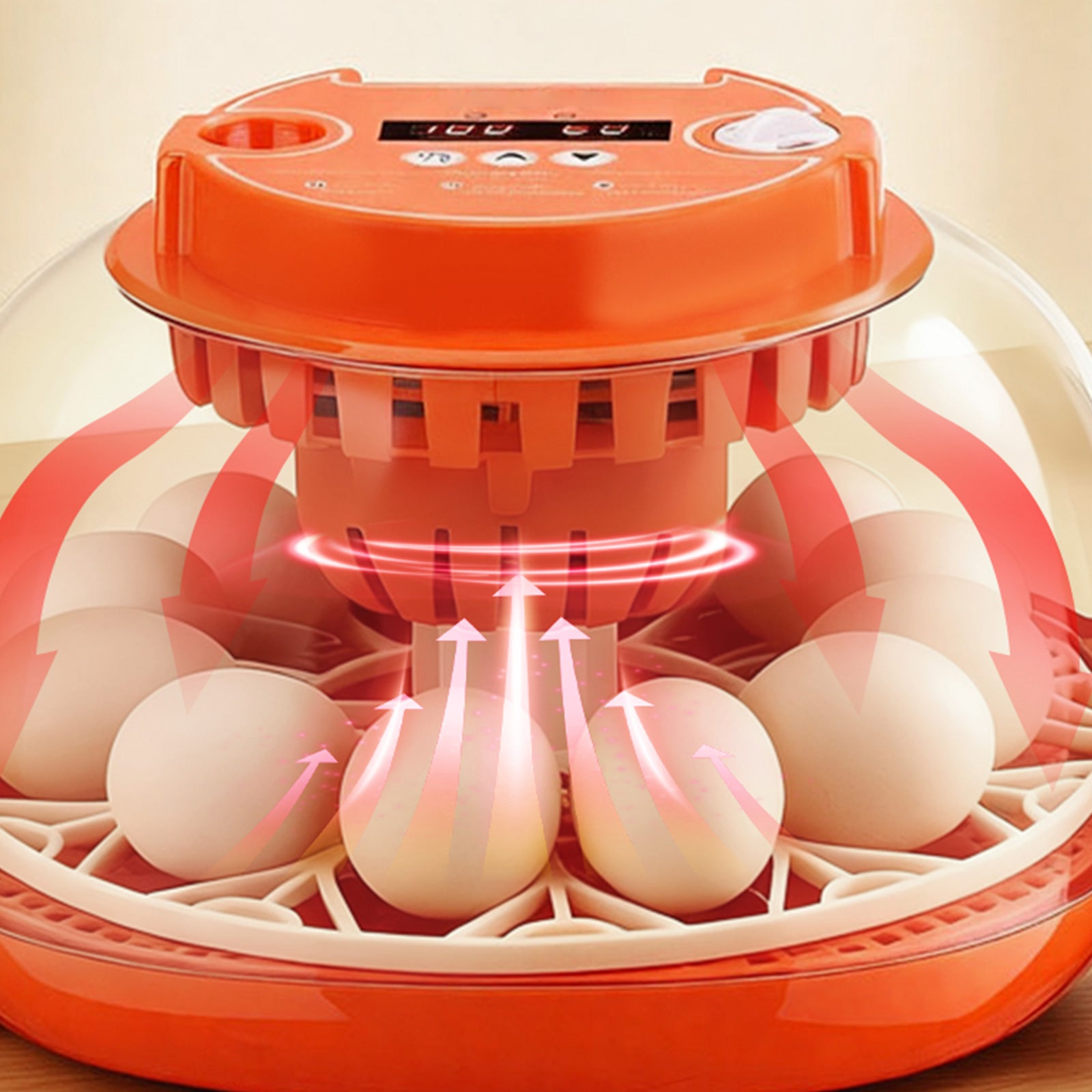 12 Egg Incubator, Automatic Egg Turner with LED Candler, Temperature & Humidity Control, 360° View Clear Window, Poultry Eggs Incubator for Home Farm, Hatching Chicks Ducks Goose Quail