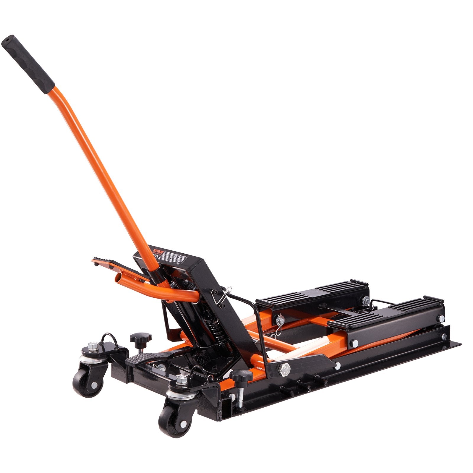 Steel Hydraulic Motorcycle Jack Stand, 1500 LBS ATV Scissor Lift Jack, 4.7"-15" Scissor Lift Jack Stand with 4 Wheels, Hydraulic Foot-Operated Hoist Stand for Motorcycle ATV UTV Powersports