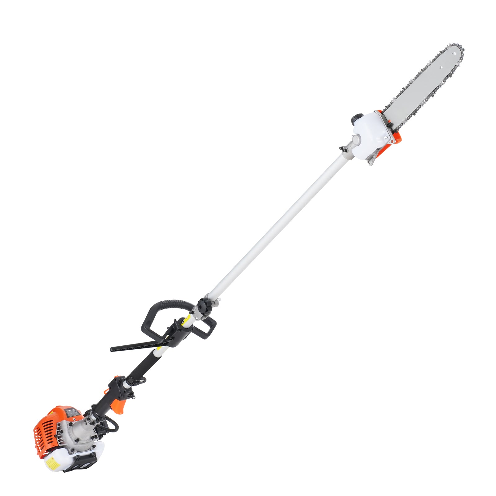 52CC 6-in-1 Multi-Functional Trimming Tools, Gas Hedge Trimmer, Weed Eater, String Trimmer, Brush Cutter, Edger, Pole Saw Chainsaw Pruner with Extension Pole