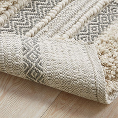 Woven Texture Stripe Bath Rug Grey 22x58"