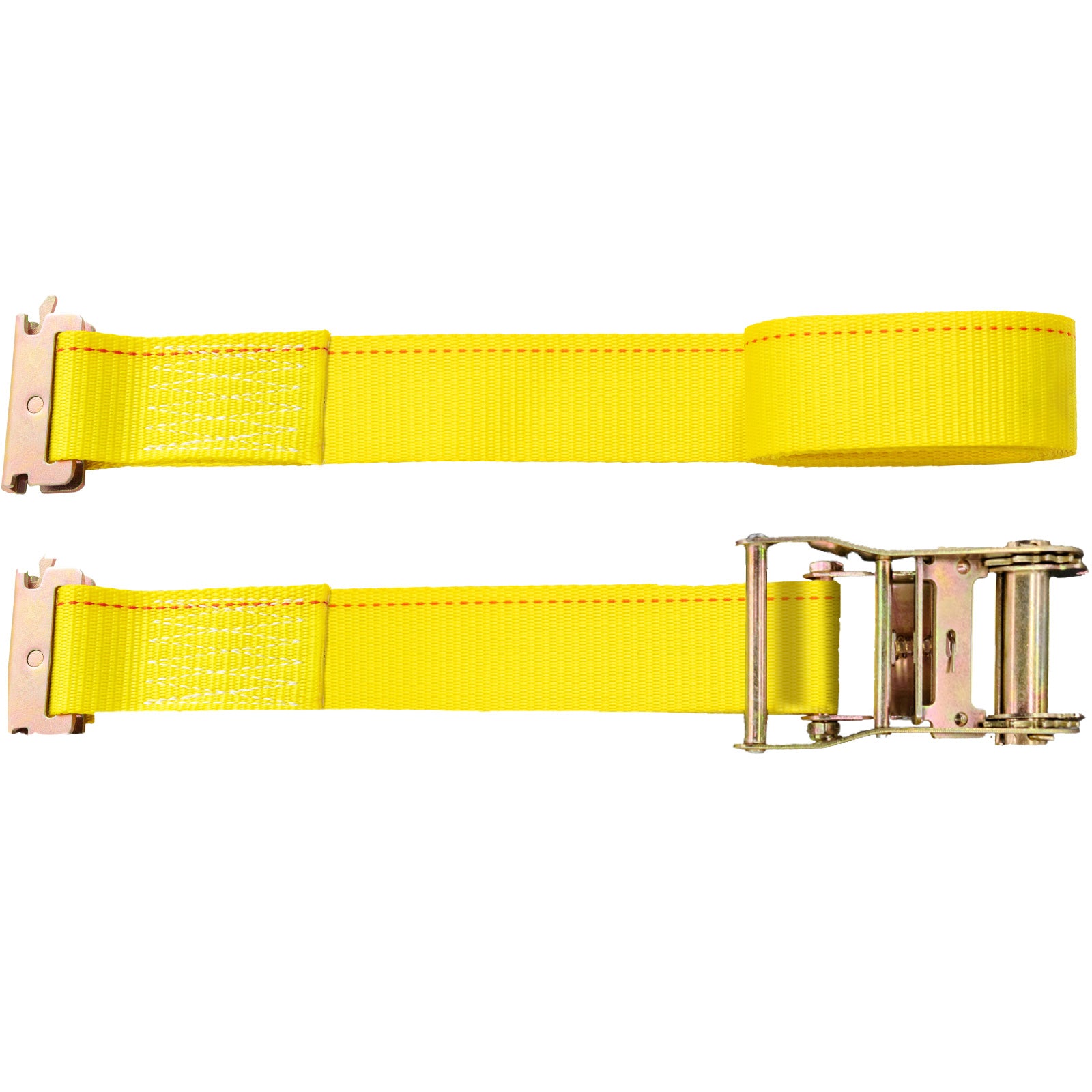 E Track Ratchet Strap, 18PCS 2" x 15' E-Track Straps 4400 LBS Breaking Strength, with Polyester Webbing & Spring Fitting & Ratchets, Durable Tie-Downs for Motorcycles, Tire, Trailer Loads