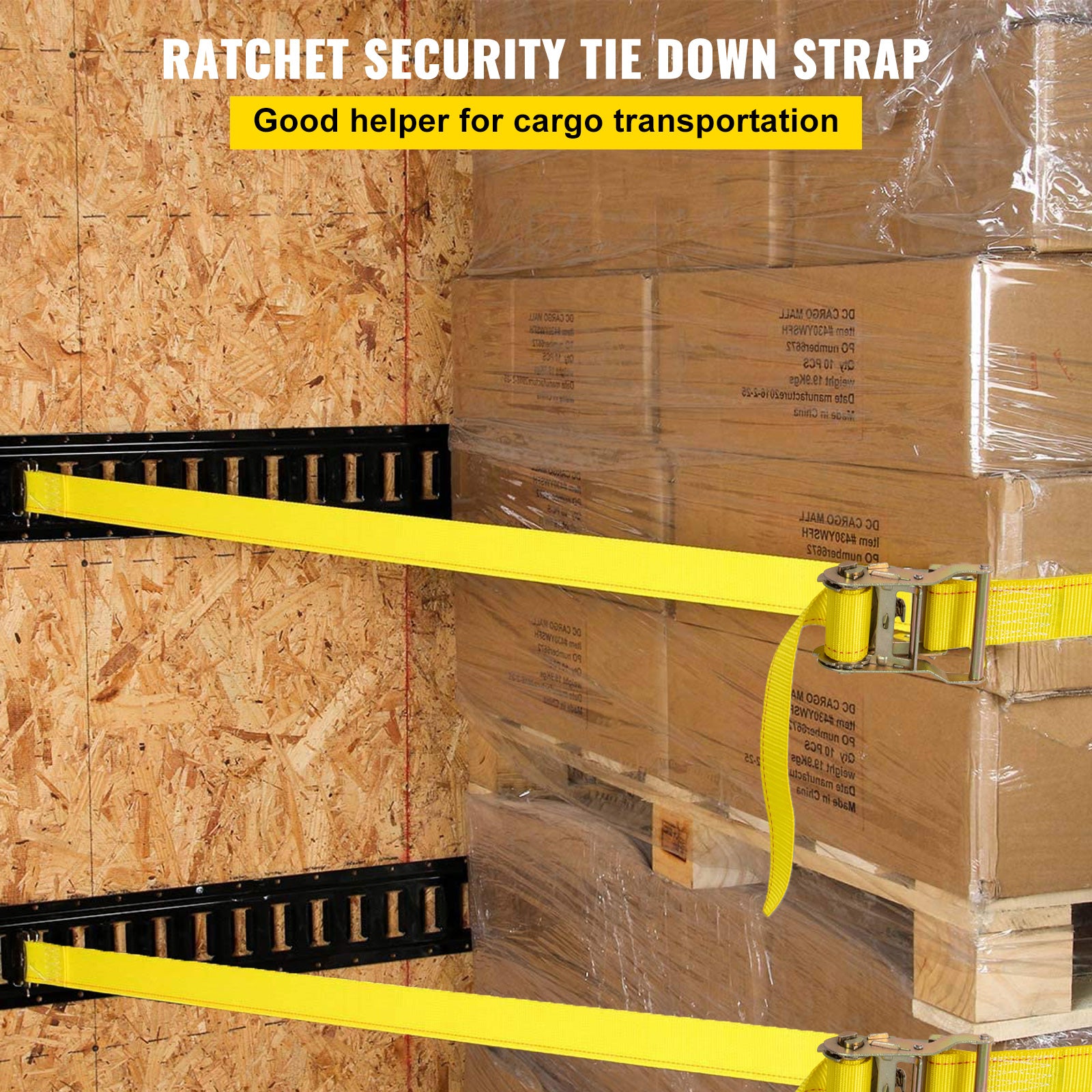 E Track Ratchet Strap, 18PCS 2" x 15' E-Track Straps 4400 LBS Breaking Strength, with Polyester Webbing & Spring Fitting & Ratchets, Durable Tie-Downs for Motorcycles, Tire, Trailer Loads