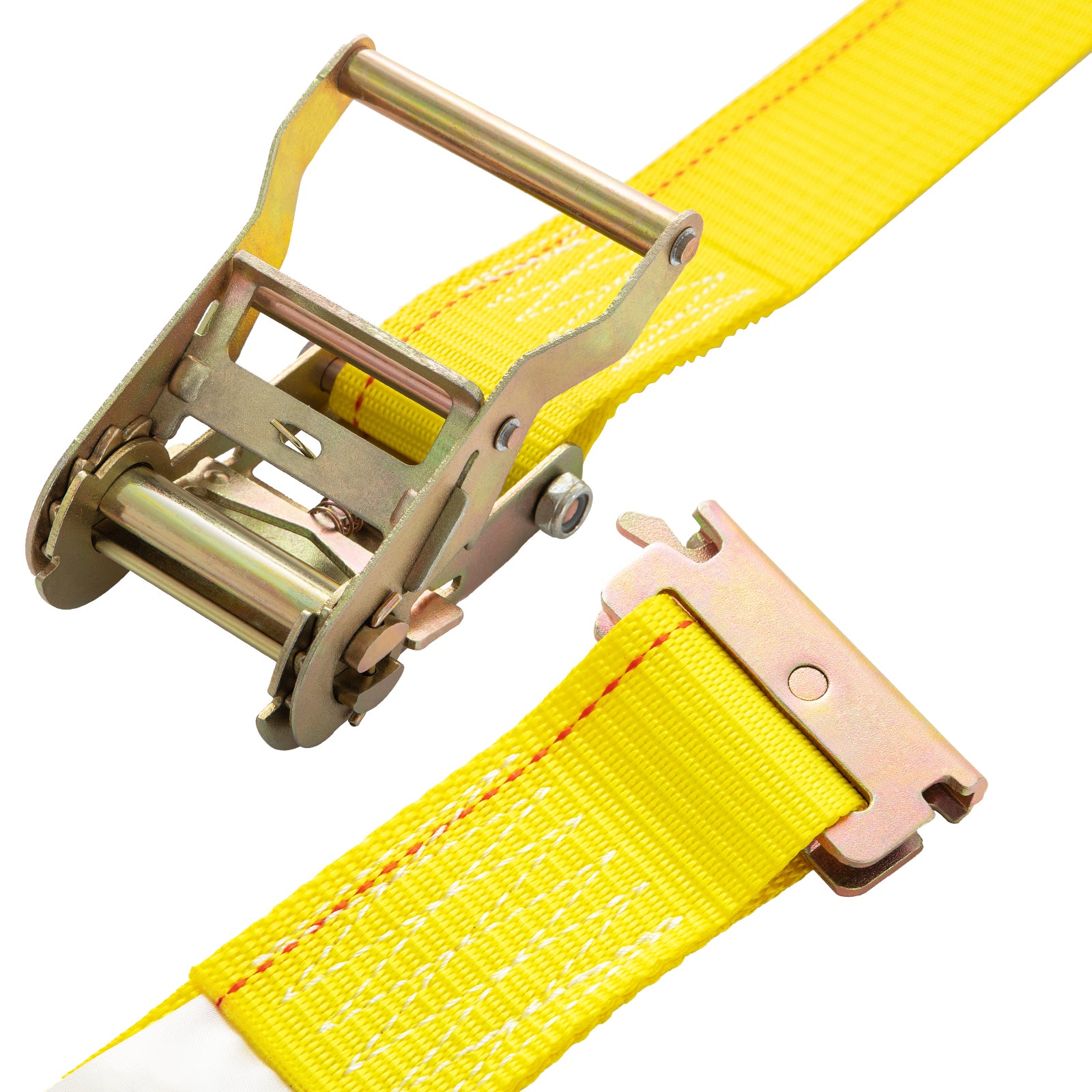 E Track Ratchet Strap, 18PCS 2" x 15' E-Track Straps 4400 LBS Breaking Strength, with Polyester Webbing & Spring Fitting & Ratchets, Durable Tie-Downs for Motorcycles, Tire, Trailer Loads