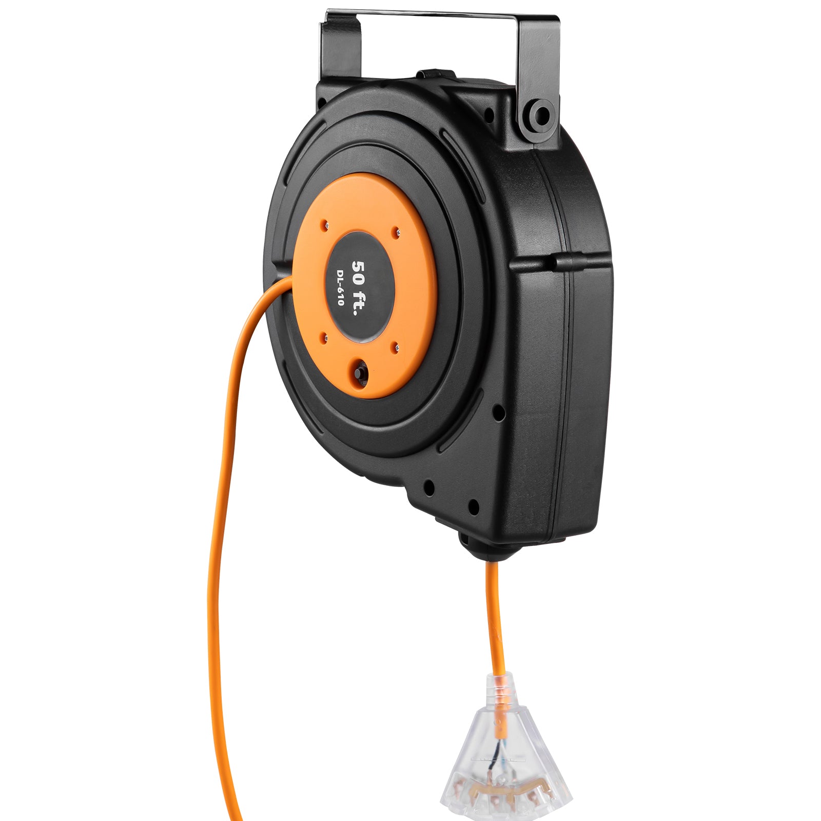 50ft Retractable Extension Cord Reel 14AWG/3CSJTOW Power Cord Reel