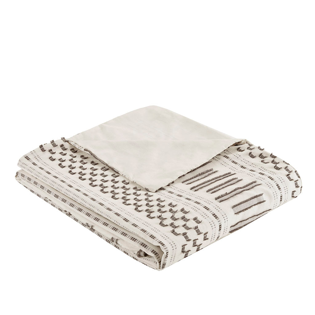 King/Cal King Cotton Jacquard Duvet Cover Mini Set