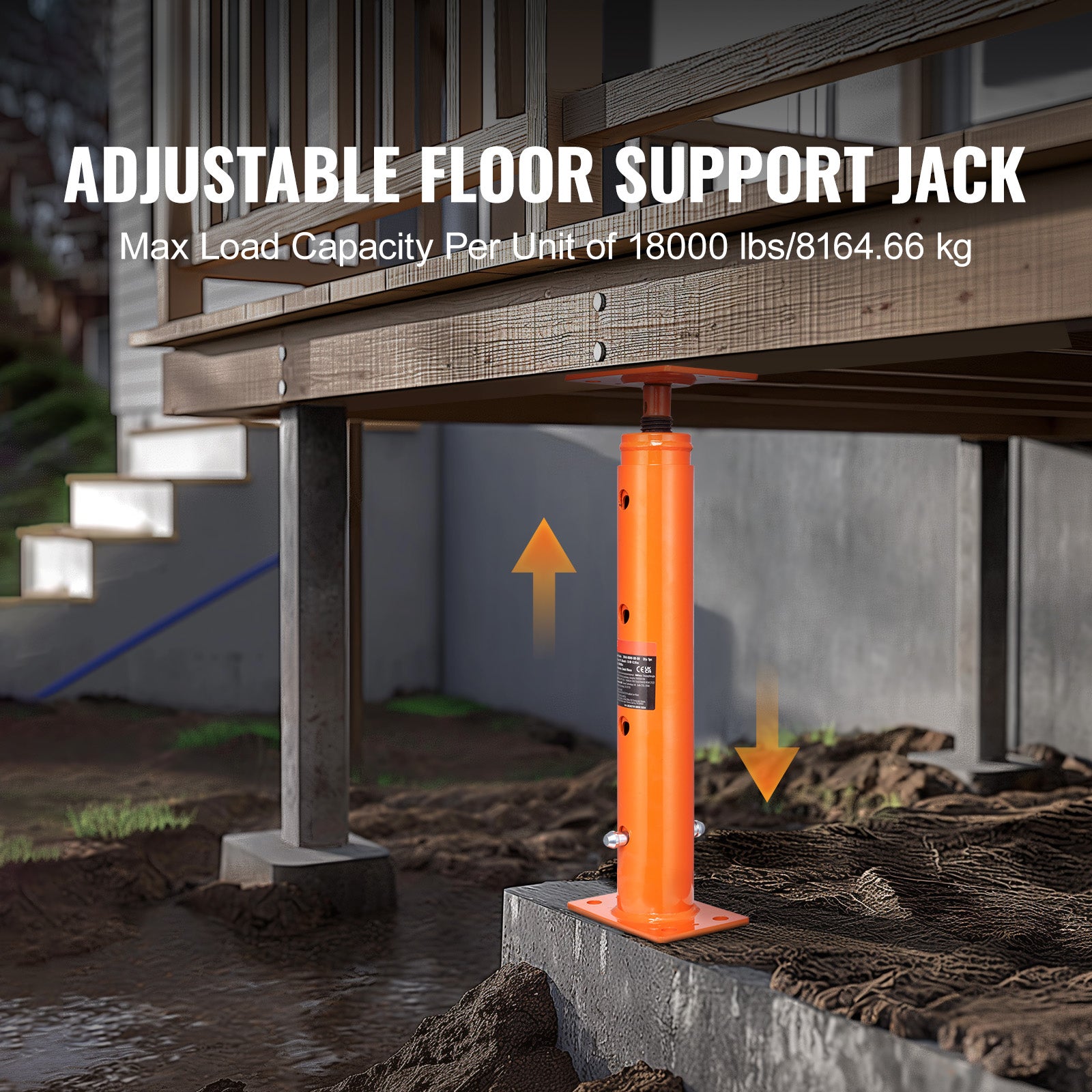 Adjustable Floor Jack Post House Floor Leveling Lift 19"-36" Height Range