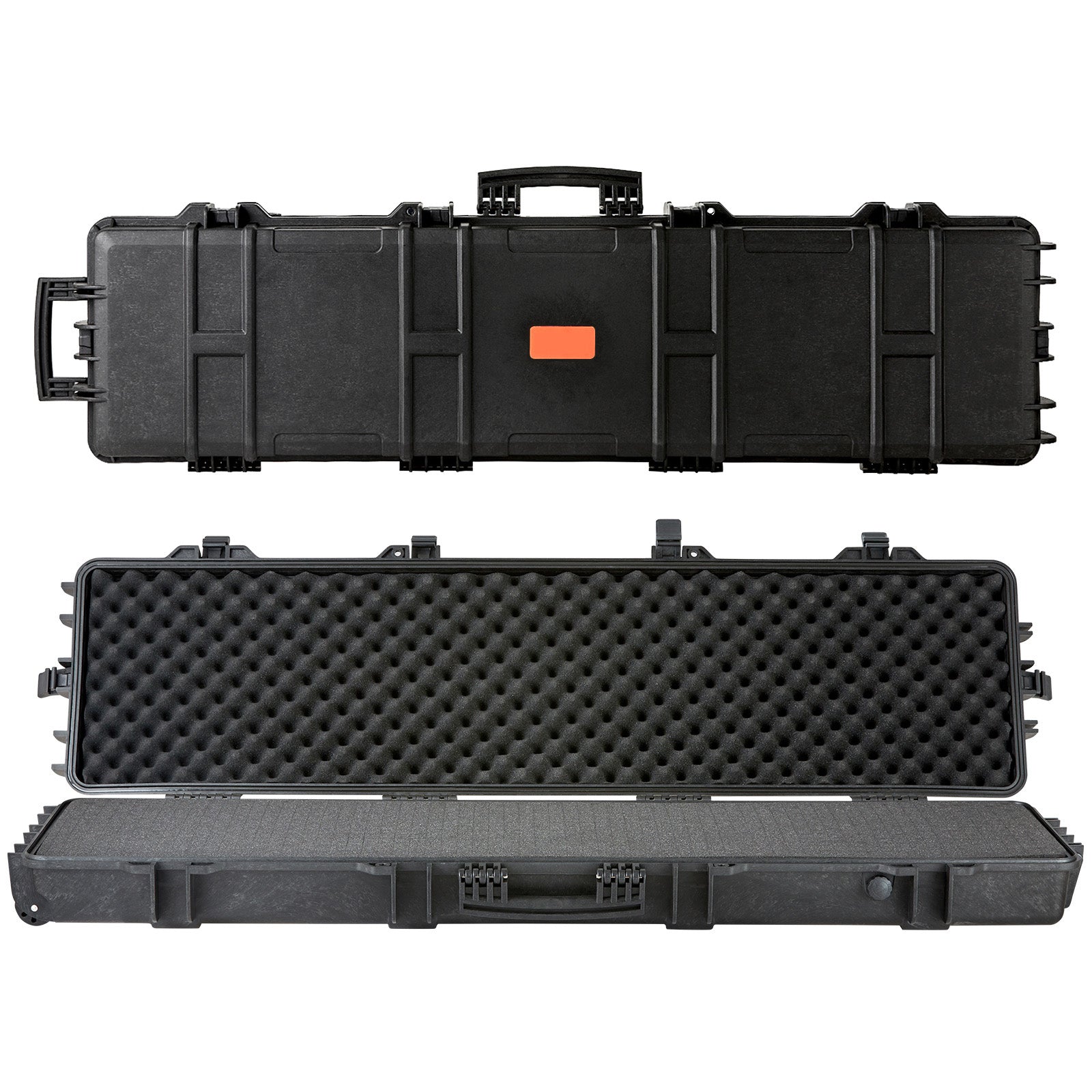 Tactical Range Case, Outdoor Tactical Hard Case with 3 Layers Fully-protective Foams, 50 inch lockable Hard Tactical Range Case with Wheels, IP67 Waterproof & Crushproof