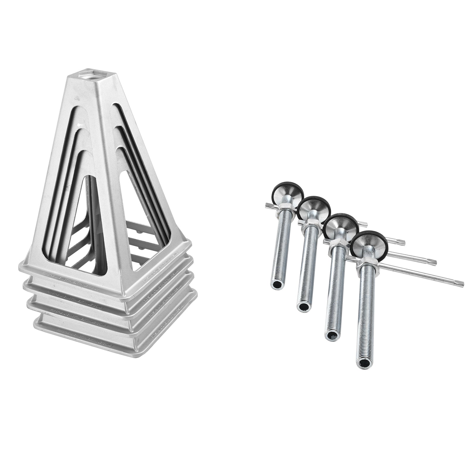 RV Stabilizer Jacks, 4 Pack Aluminum RV Leveling Jacks, RV Stack Jacks for RV Travel Trailer Camper, Single Screw Jack Support up to 6000 Lbs, Adjustable from 11 inch to 17 inch