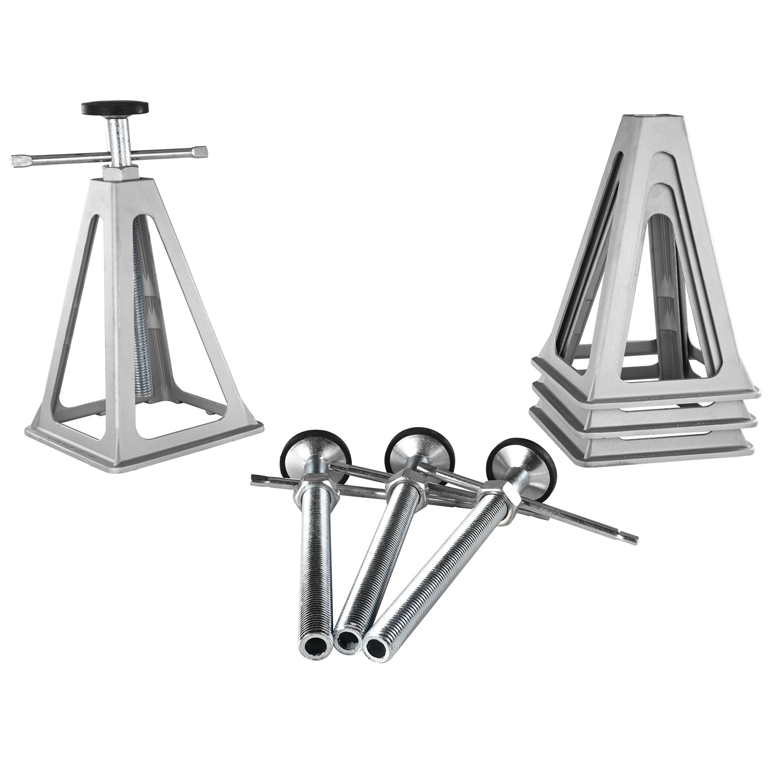 RV Stabilizer Jacks, 4 Pack Aluminum RV Leveling Jacks, RV Stack Jacks for RV Travel Trailer Camper, Single Screw Jack Support up to 6000 Lbs, Adjustable from 11 inch to 17 inch