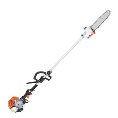 43CC 6-in-1 Multi-Functional Trimming Tools, Gas Hedge Trimmer, Weed Eater, String Trimmer, Brush Cutter, Edger, Pole Saw Chainsaw Pruner with Extension Pole