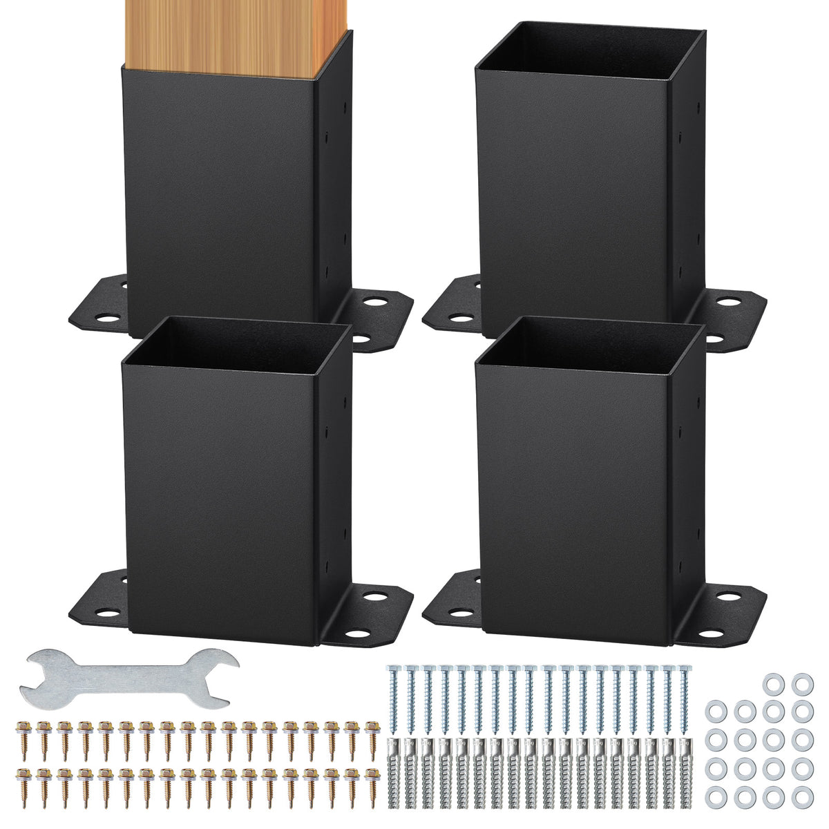 4 Pack 4x4 Post Base Brackets Heavy Duty Wood Post Fence Post Anchor