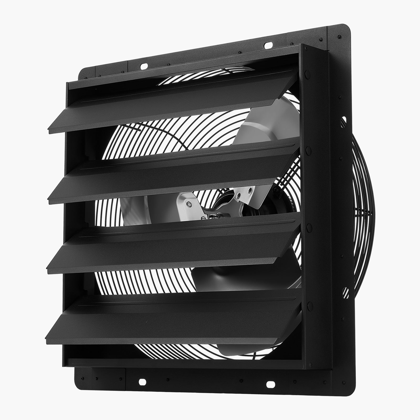 16 inch Shutter Exhaust Fan, Wall Mounted Attic Vent Fan with Smart Programming Variable Speed Temperature Control, 2900 CFM,EC Motor,Timer, for Shed,Garage,Greenhouse Ventilation Cooling,Black