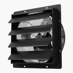 16 inch Shutter Exhaust Fan, Wall Mounted Attic Vent Fan with Smart Programming Variable Speed Temperature Control, 2900 CFM,EC Motor,Timer, for Shed,Garage,Greenhouse Ventilation Cooling,Black