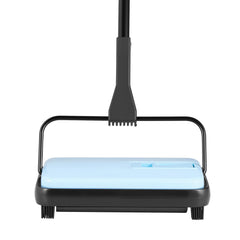 Carpet Floor Sweeper Manual 6.7 inch Width Sweeping Paths Non Electric Blue
