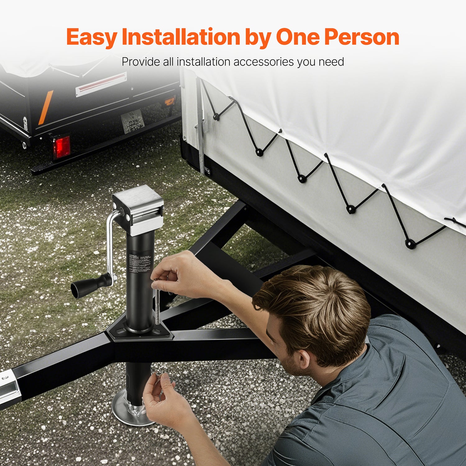 A Frame Trailer Jack Bolt on Trailer Tongue Jack 5000 lbs 15-inch Travel