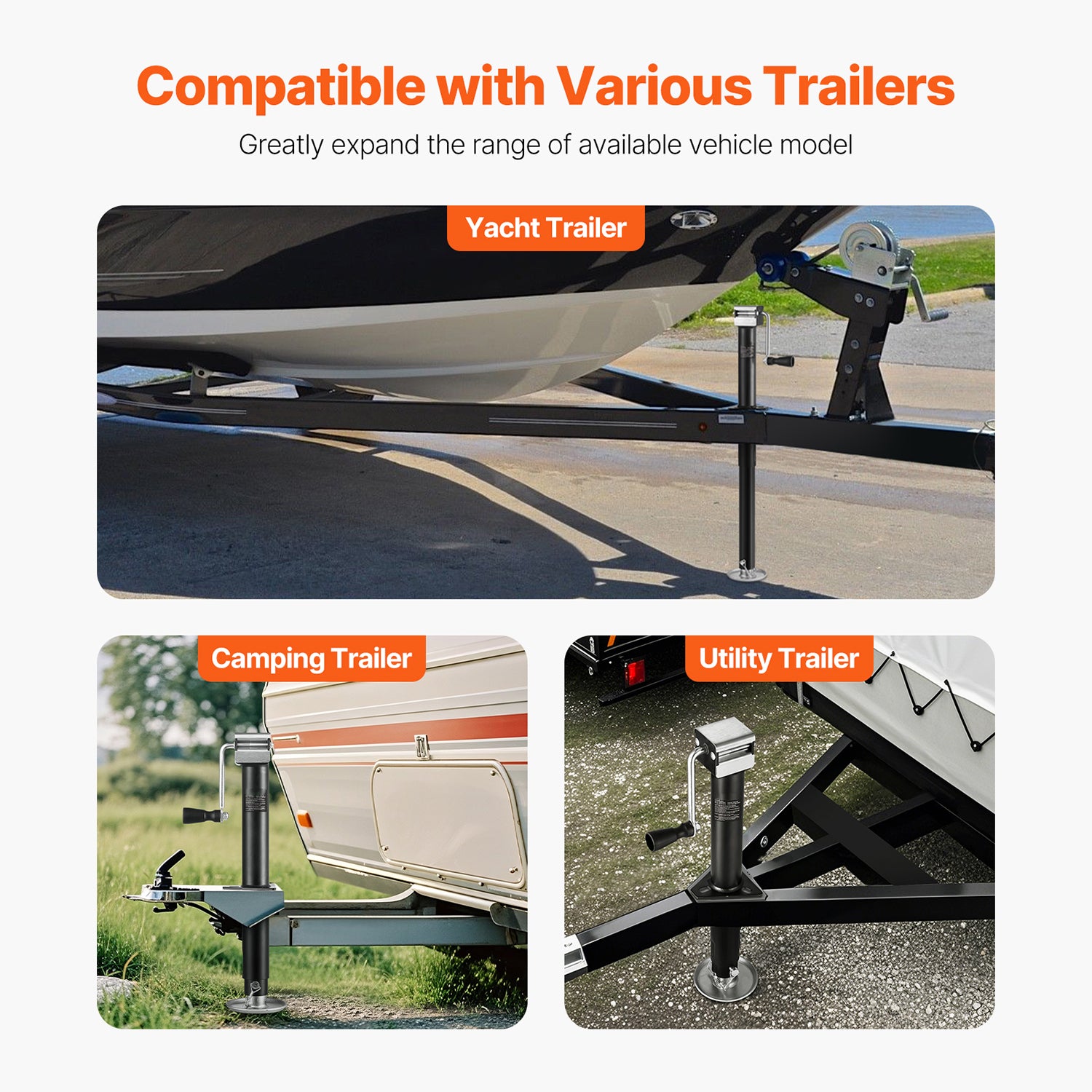 A Frame Trailer Jack Bolt on Trailer Tongue Jack 5000 lbs 15-inch Travel