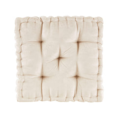 Poly Chenille Square Floor Pillow Cushion Ivory 20x20"