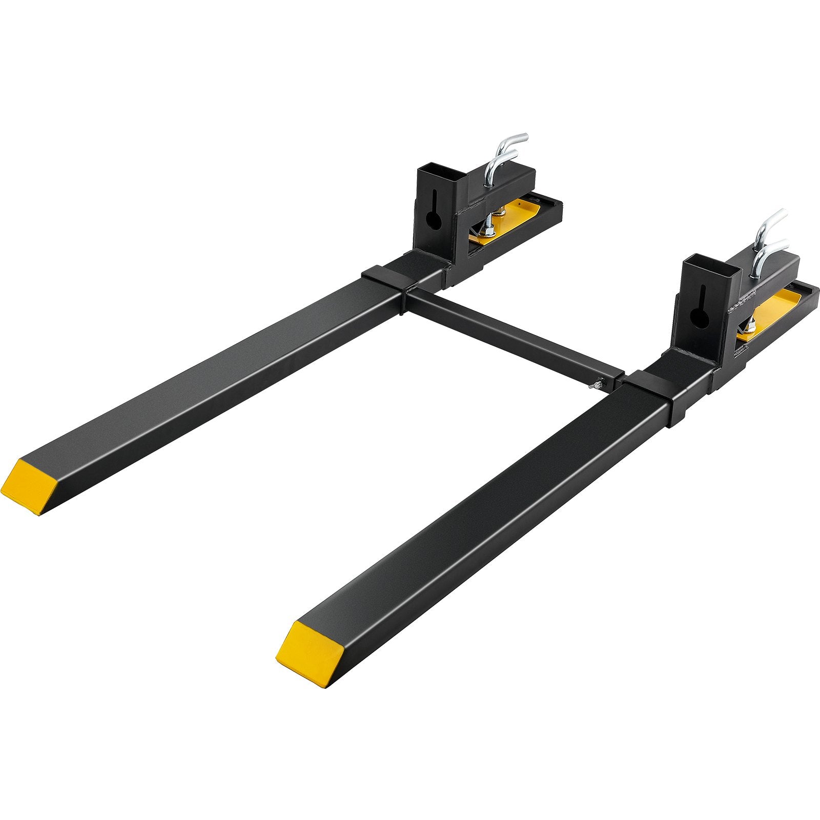 Pallet Forks, 4000 lbs Clamp on Pallet Forks, 60" Total Length Heavy Duty Pallet Forks with Adjustable Stabilizer Bar, Tractor Bucket Forks for Tractor Attachments, Skid Steer, Loader Bucket