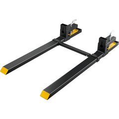 Pallet Forks, 4000 lbs Clamp on Pallet Forks, 60" Total Length Heavy Duty Pallet Forks with Adjustable Stabilizer Bar, Tractor Bucket Forks for Tractor Attachments, Skid Steer, Loader Bucket