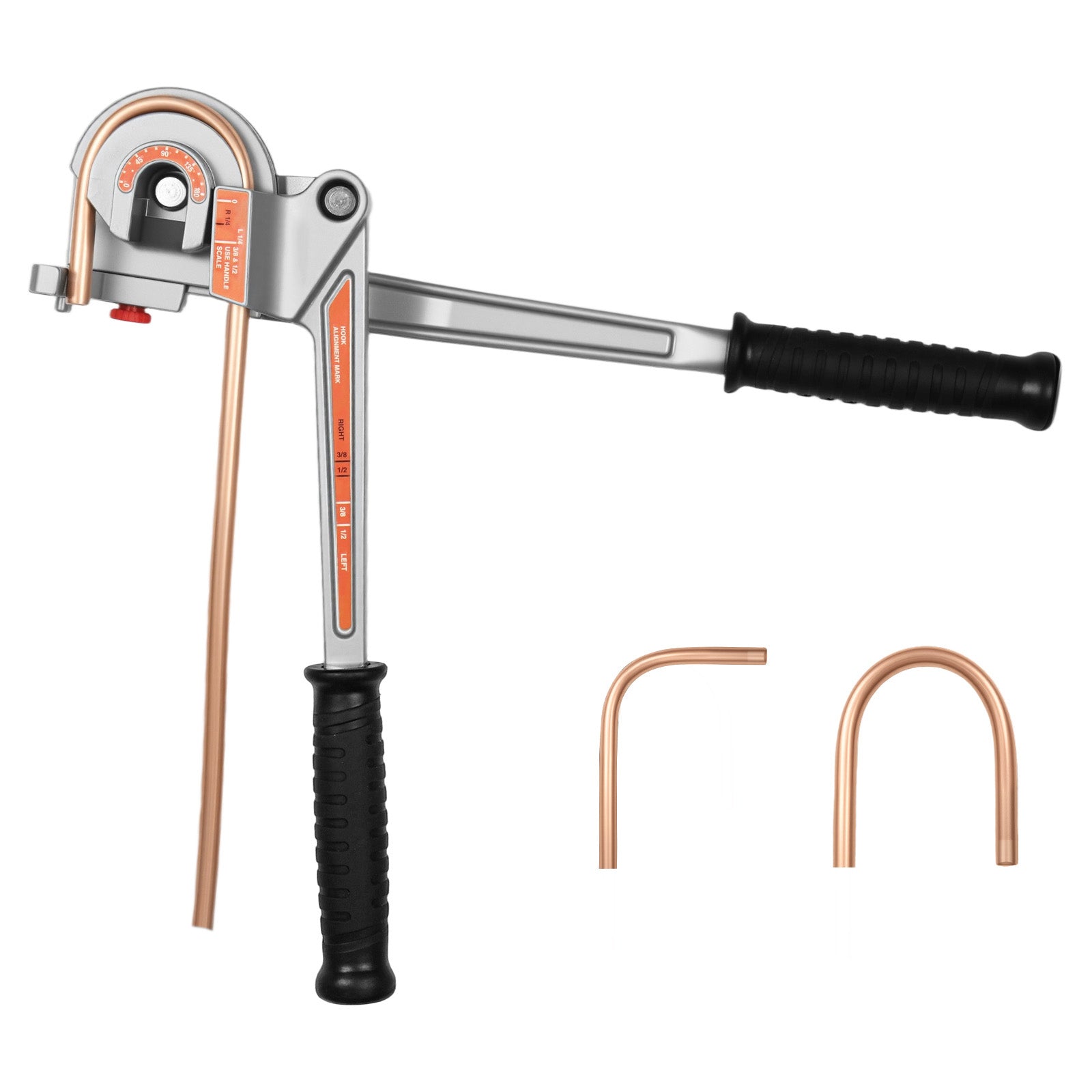 3 in 1 Lever Pipe Tube Bender for 1/4", 3/8", 1/2" O.D. 0-180° Bending