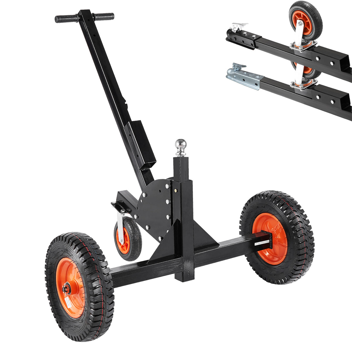 1500lbs 2-in-1 Trailer Dolly 22 and 26 in Adjustable Height 2in Ball with Caster