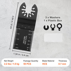 50PCS Oscillating Saw Blades, Universal Quick Release Oscillating Saw Blades, Multitool Tool Blades for Wood Plastic Aluminum, Fit Dewalt Bosch Milwaukee Hitachi Chicago Craftsman