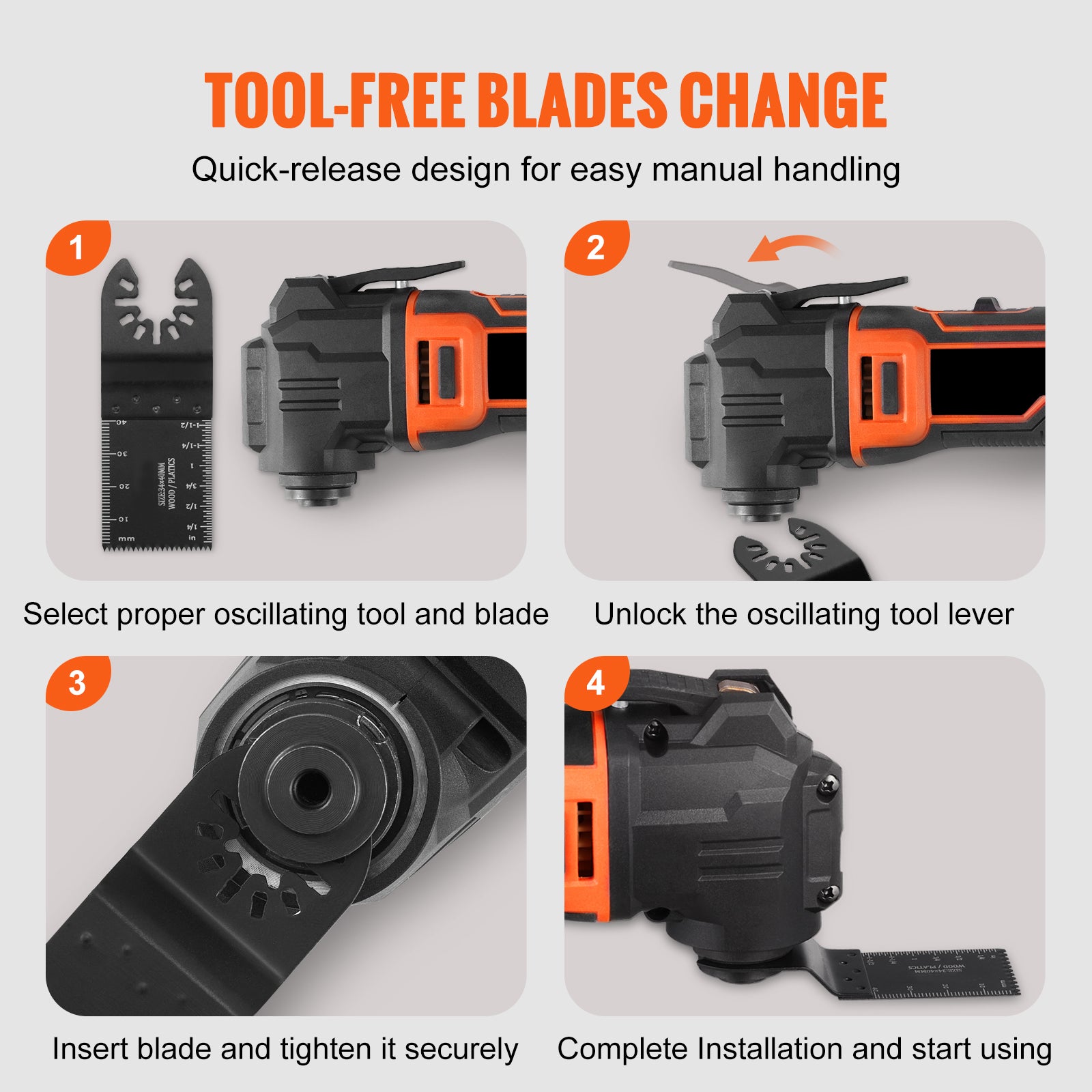 50PCS Oscillating Saw Blades, Universal Quick Release Oscillating Saw Blades, Multitool Tool Blades for Wood Plastic Aluminum, Fit Dewalt Bosch Milwaukee Hitachi Chicago Craftsman