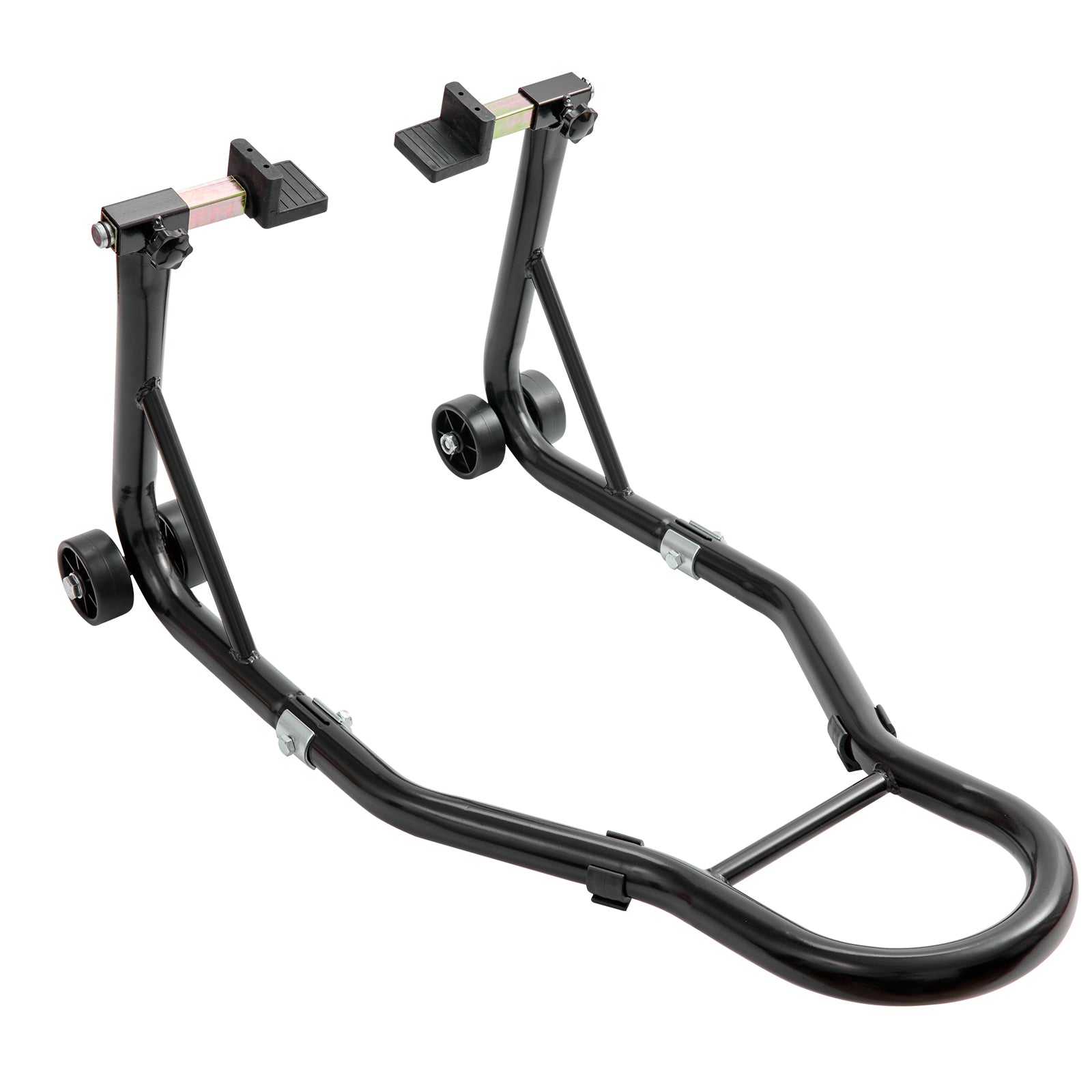 Motorcycle Rear Wheel Stand, with U + L Fork Swingarm Spool, 850 lbs Capacity Heavy Duty Rear Wheel Stand Motorcycle Lift Jack Stand, for Suzuki Yamaha Honda Kawasaki, Black