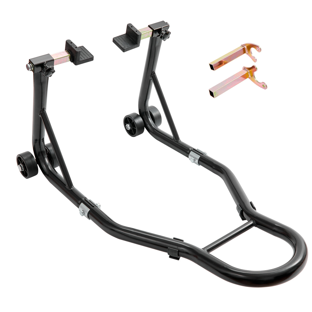Motorcycle Rear Wheel Stand, with U + L Fork Swingarm Spool, 850 lbs Capacity Heavy Duty Rear Wheel Stand Motorcycle Lift Jack Stand, for Suzuki Yamaha Honda Kawasaki, Black