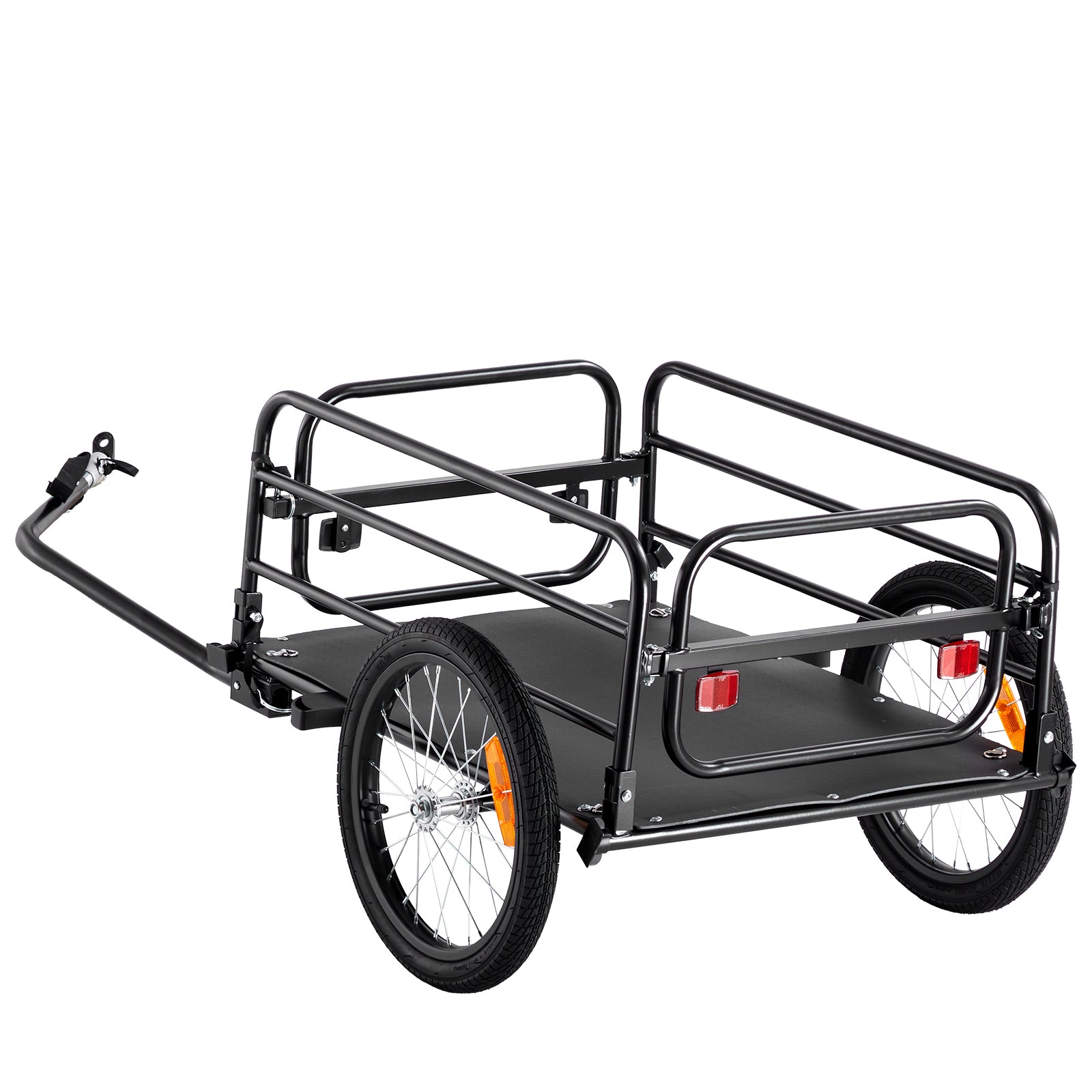Bike Cargo Trailer, 160 lbs Load Capacity, Heavy-Duty Bicycle Wagon Cart, Foldable Compact Storage & Quick Release with Universal Hitch, 16" Wheels, Safe Reflectors, Fits 22"-28" Bike Wheels