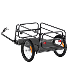 Bike Cargo Trailer, 160 lbs Load Capacity, Heavy-Duty Bicycle Wagon Cart, Foldable Compact Storage & Quick Release with Universal Hitch, 16" Wheels, Safe Reflectors, Fits 22"-28" Bike Wheels