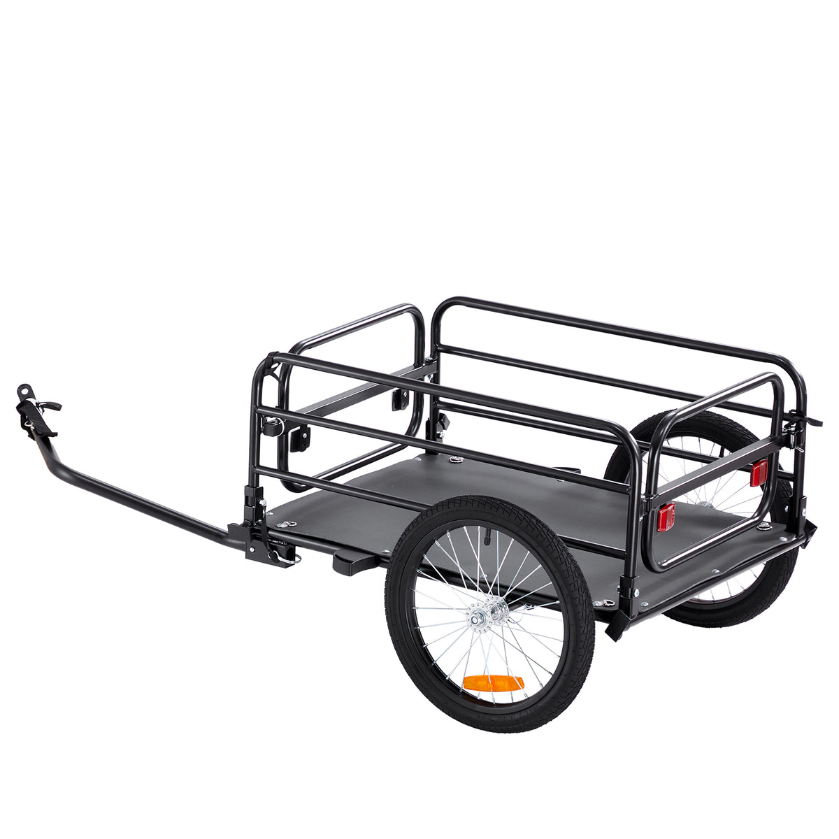 Bike Cargo Trailer, 160 lbs Load Capacity, Heavy-Duty Bicycle Wagon Cart, Foldable Compact Storage & Quick Release with Universal Hitch, 16" Wheels, Safe Reflectors, Fits 22"-28" Bike Wheels