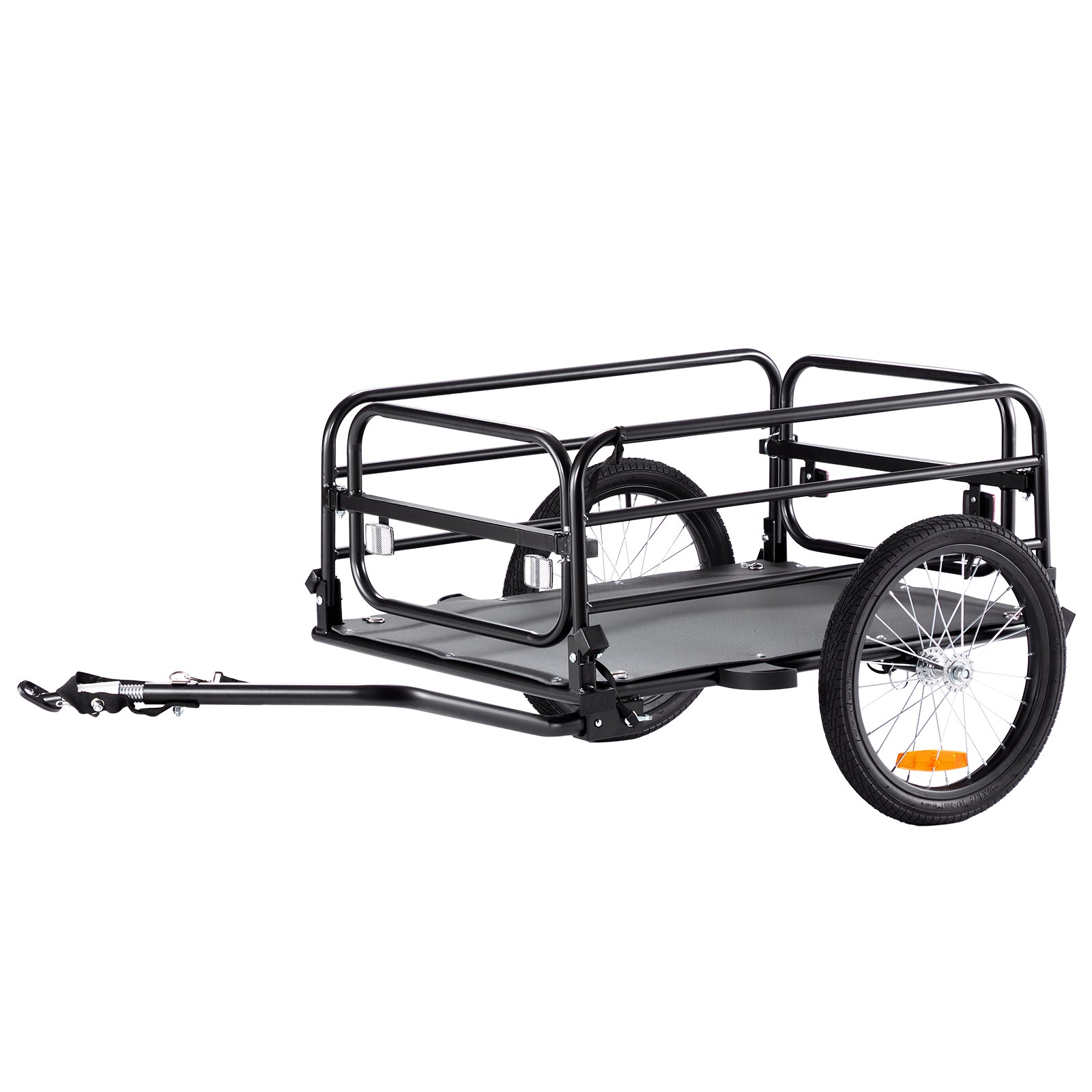 Bike Cargo Trailer, 160 lbs Load Capacity, Heavy-Duty Bicycle Wagon Cart, Foldable Compact Storage & Quick Release with Universal Hitch, 16" Wheels, Safe Reflectors, Fits 22"-28" Bike Wheels