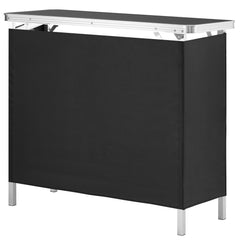 Folding Portable Bar Table, Tradeshow Podium Table for Indoor, Outdoor, Party, Picnic, Exhibition, Includes Carrying Case, Storage Shelf and  Black Skirt, 38.39" x 15.16" x 34.25"