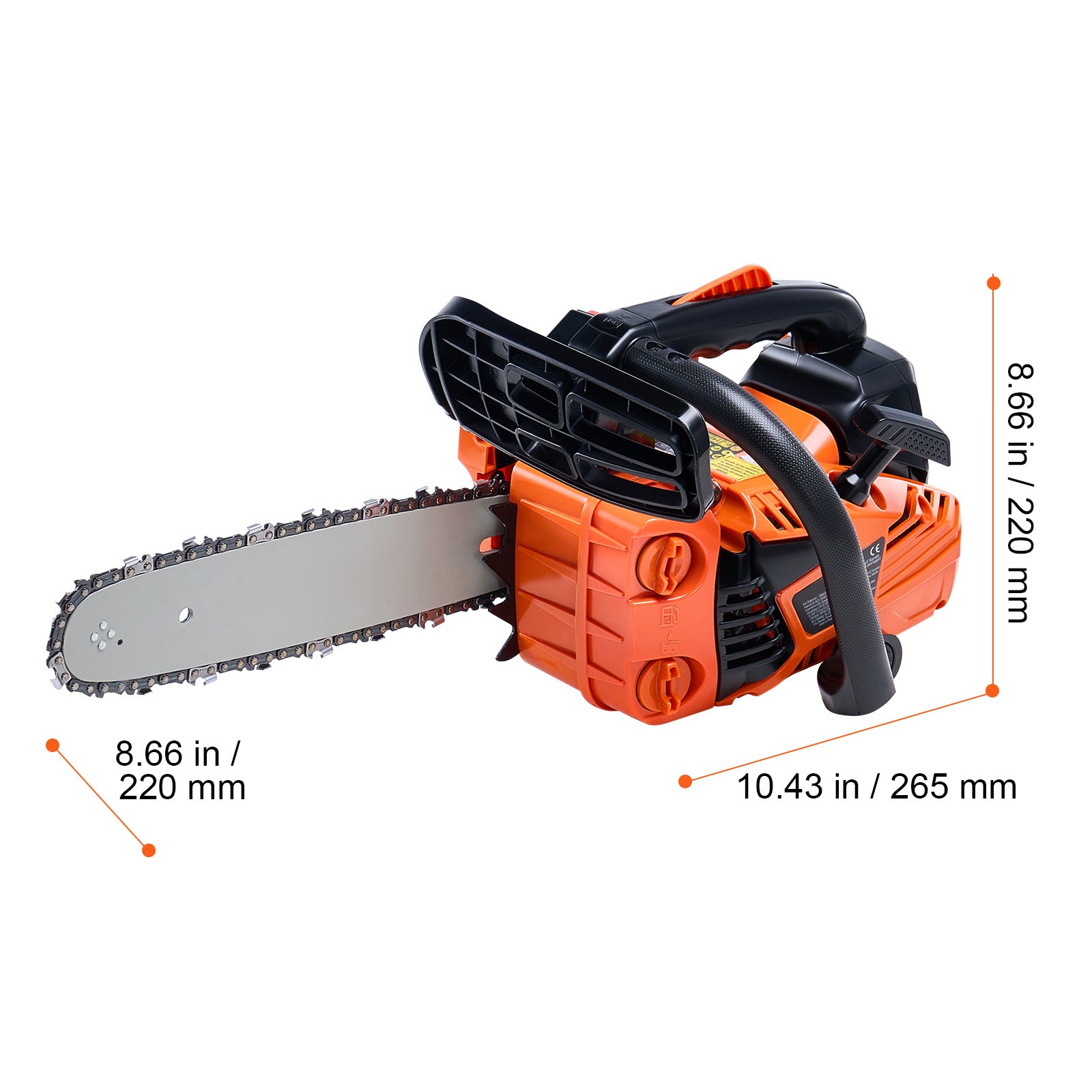 25.4CC 12" Gasoline Chainsaw Powered Wood Cutting Engine Gas Chain Saw
