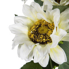 10.2 x 11 x 18.9"H Artificial Cream Sunflower BushX9, 4 Pack