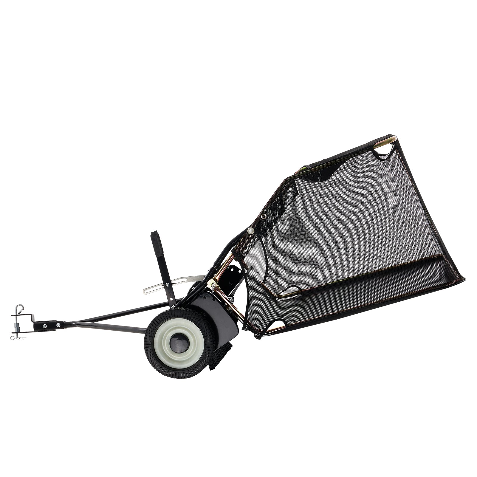 42 Inch Lawn Sweeper Tow Behind, 12 cu.ft. Large Pull Behind Grass Sweeper, Heavy Duty Leaf & Grass Collector with Dumping Rope Design, Adjustable Sweeping Height for Picking Up Debris & Grass