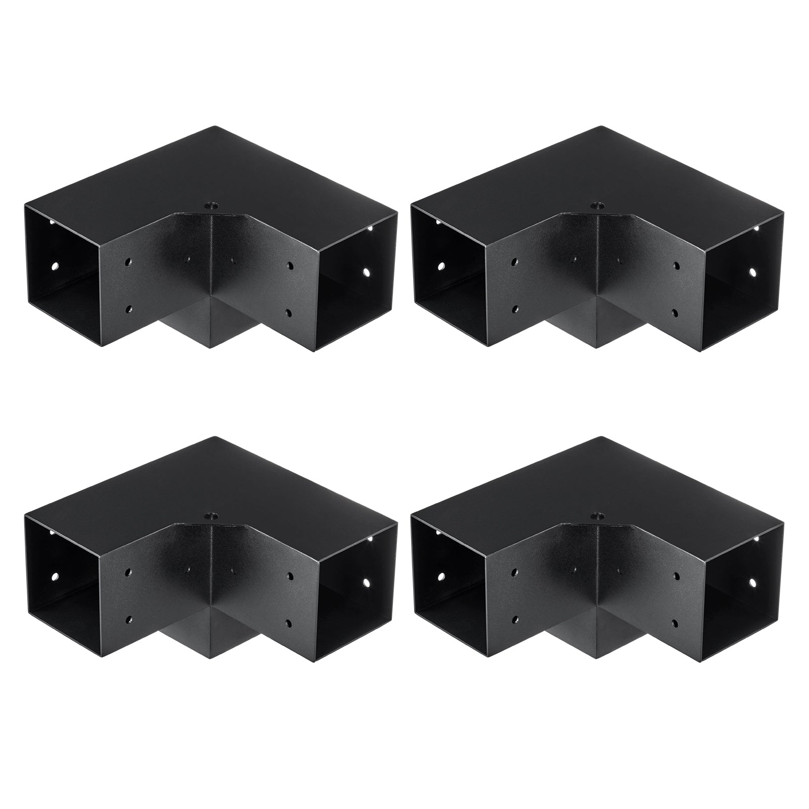 Pergola Bracket Kit 4''x4'', 4pcs 3-Way Heavy Duty Corner Bracket Woodworks DIY Post Base Kit, Easy Installation Wooden Beams for Gazebos, Patio Pergolas, Log Cabin Outdoor Pergola Hardware