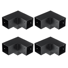 Pergola Bracket Kit 4''x4'', 4pcs 3-Way Heavy Duty Corner Bracket Woodworks DIY Post Base Kit, Easy Installation Wooden Beams for Gazebos, Patio Pergolas, Log Cabin Outdoor Pergola Hardware