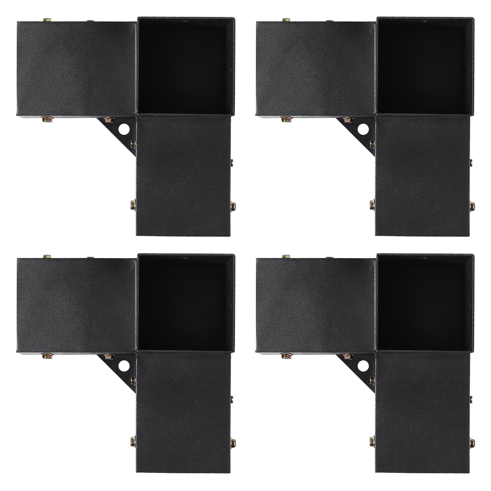 Pergola Bracket Kit 4''x4'', 4pcs 3-Way Heavy Duty Corner Bracket Woodworks DIY Post Base Kit, Easy Installation Wooden Beams for Gazebos, Patio Pergolas, Log Cabin Outdoor Pergola Hardware