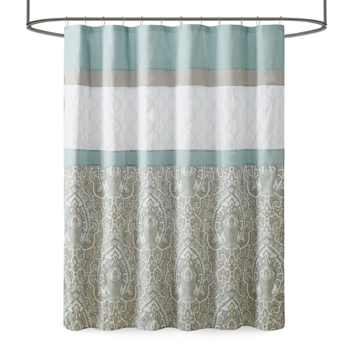 Printed and Embroidered Shower Curtain