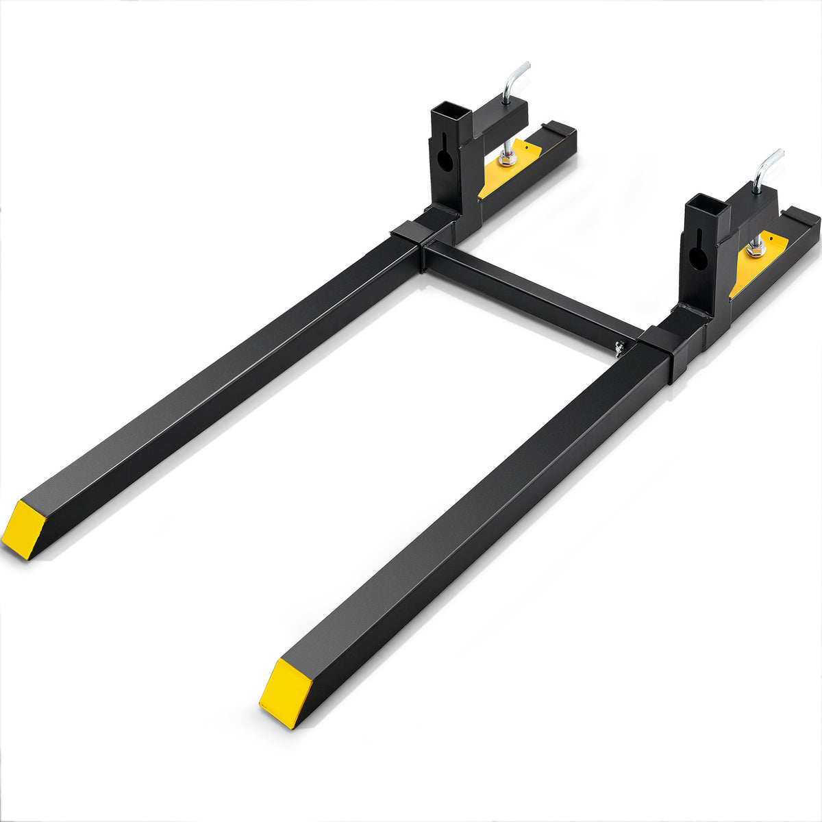 Pallet Forks, 2000 lbs Tractor Bucket Forks, 60" Total Length Clamp on Pallet Forks with Adjustable Stabilizer bar, Heavy Duty Pallet Forks for Tractor Attachments, Skid Steer, Loader Bucket