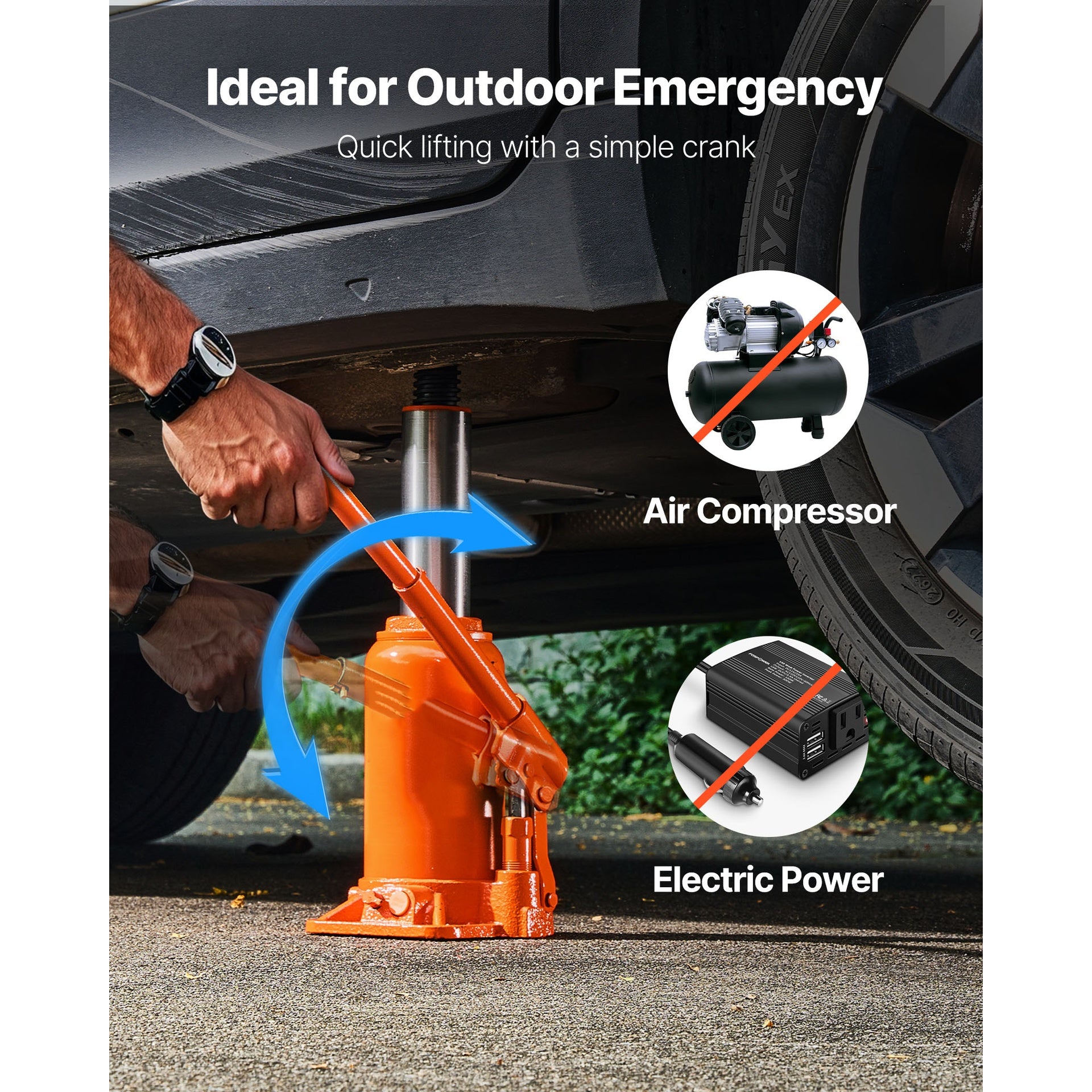 Hydraulic Bottle Jack, 20 Ton (44092 lbs) Capacity, 8.9-17.1 Inch Lifting Range, Heavy Duty Welded Bottle Jack for Car, SUV, Pickup, Auto Repair, House Lift and Agricultural Equipment, Orange