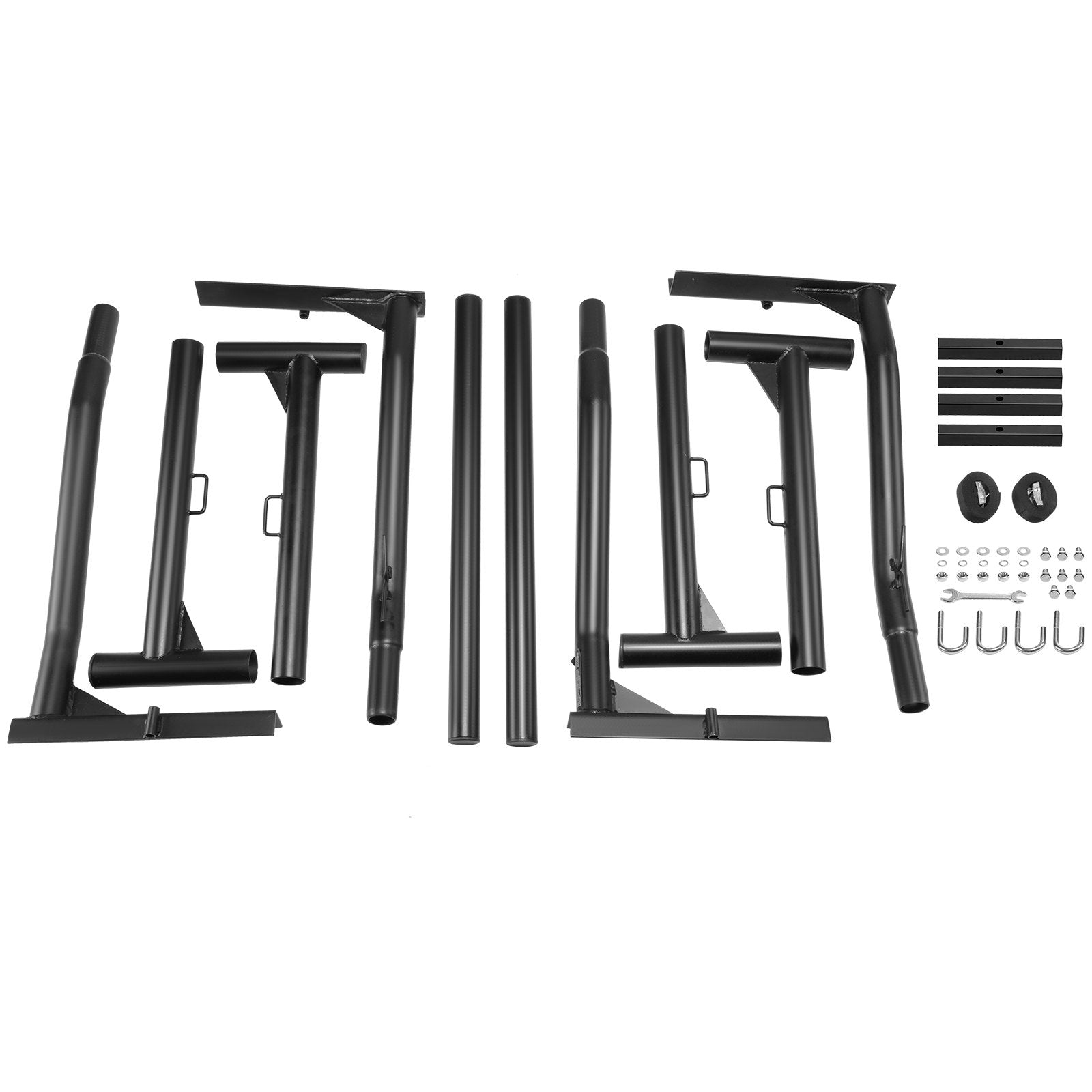 Truck Rack, 46-71inch Extendable Truck Ladder Rack, 800 lbs Capacity Steel Ladder Rack for Truck with Non-Drilling J-bolts, Heavy Duty Truck Bed Rack for Kayak, Surfboard, Lumber, Ladder