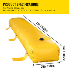 Flood Barrier, 12 ft Length x 12 in Height Sandbag Alternative, Water Barrier for Flooding with Great Waterproof Effect, Reusable PVC Water Diversion Tubes, Flood Barriers for Home, Door, Garage