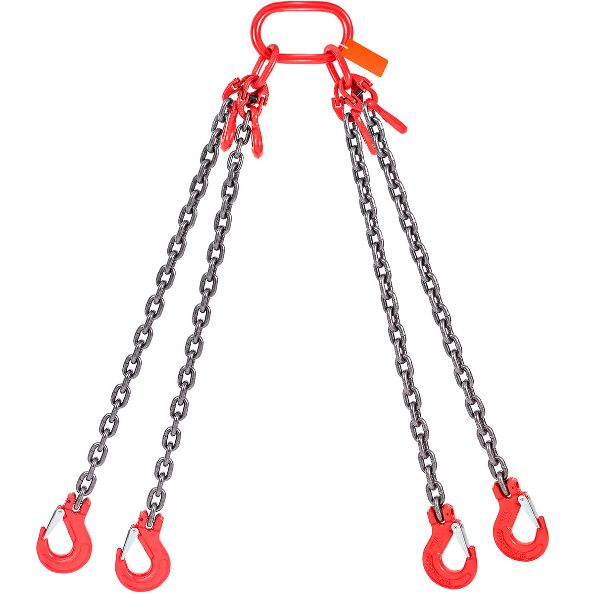 Chain Sling, 11000 lbs Weight Capacity, 5/16'' x 5' G80 Lifting Chain with Grab Hooks, DOT Certified, Blackening Coating Manganese Steel & Adjustable Length, for Dock Factory Construction Site